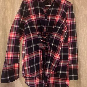 Express Plaid Shirt in Pink and Black